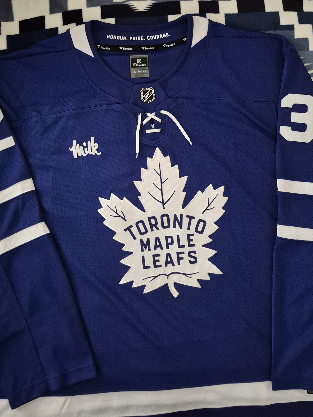 Fanatics Toronto Maple Leafs Royal Blue and White Hockey Jersey